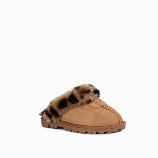 OZWEAR UGG Kids Coquette Slippers (Leopard Print)