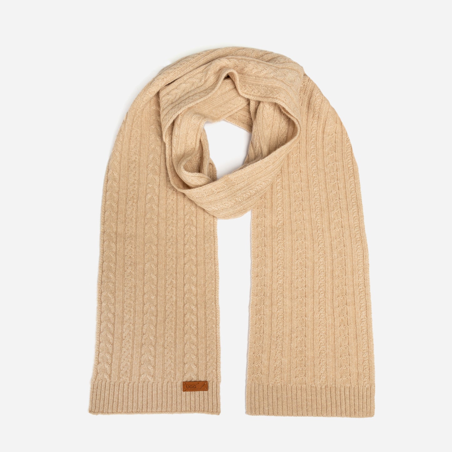 OZWEAR UGG Cable Knit Pure Cashmere Scarf OZC002