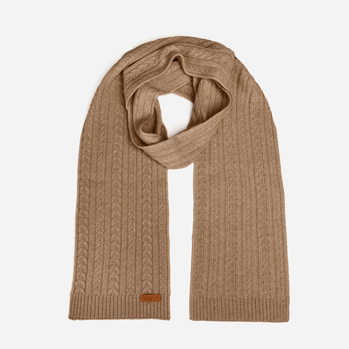 OZWEAR UGG Cable Knit Pure Cashmere Scarf OZC002
