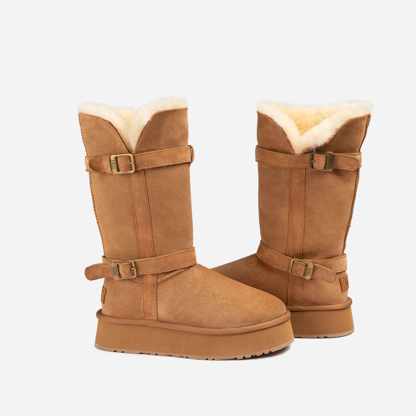 OZWEAR UGG Classic Platform Buckle Long Boots OB847