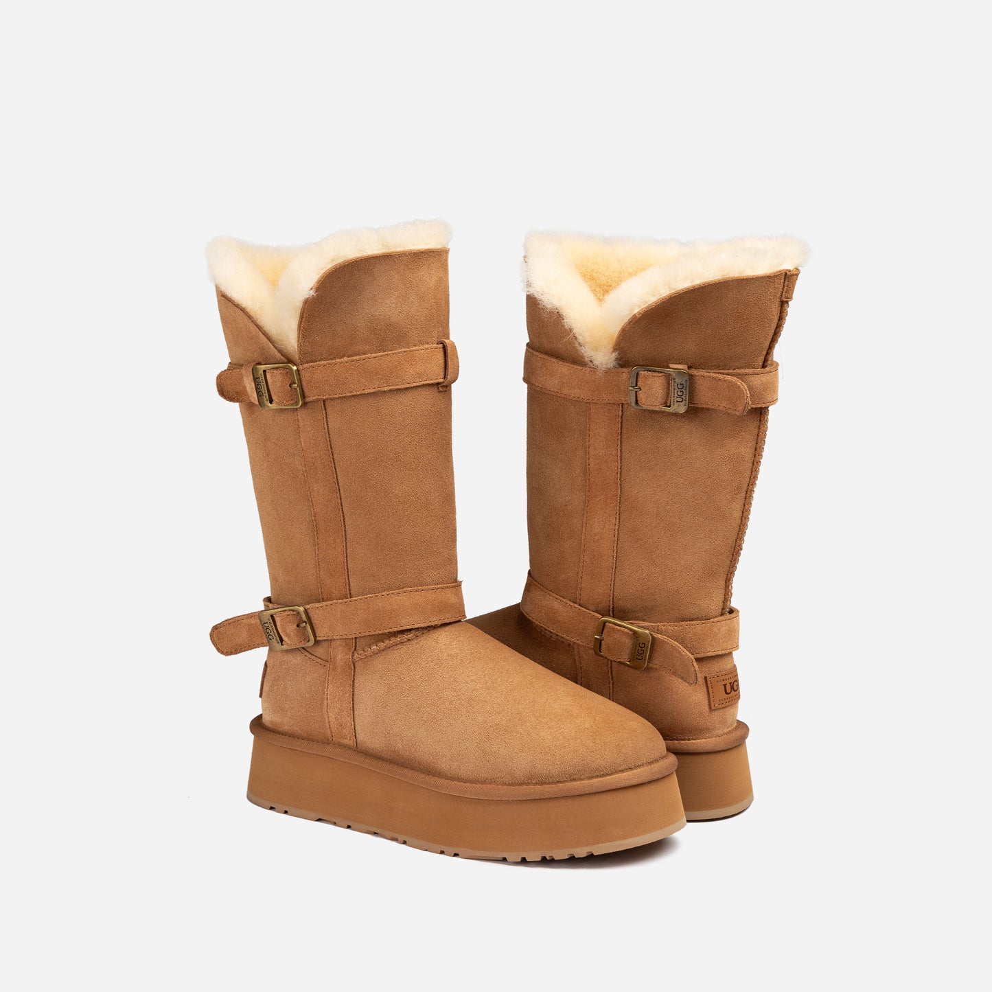 OZWEAR UGG Classic Platform Buckle Long Boots OB847
