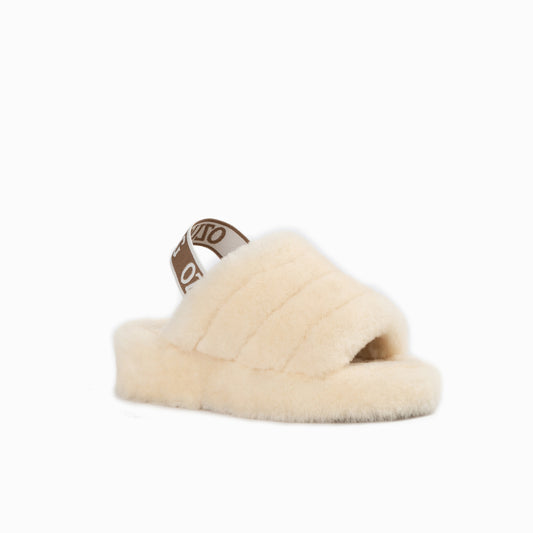 OZWEAR UGG Brooklyn Fluff Slide (Elastic Backstrap)