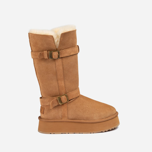 OZWEAR UGG Classic Platform Buckle Long Boots OB847