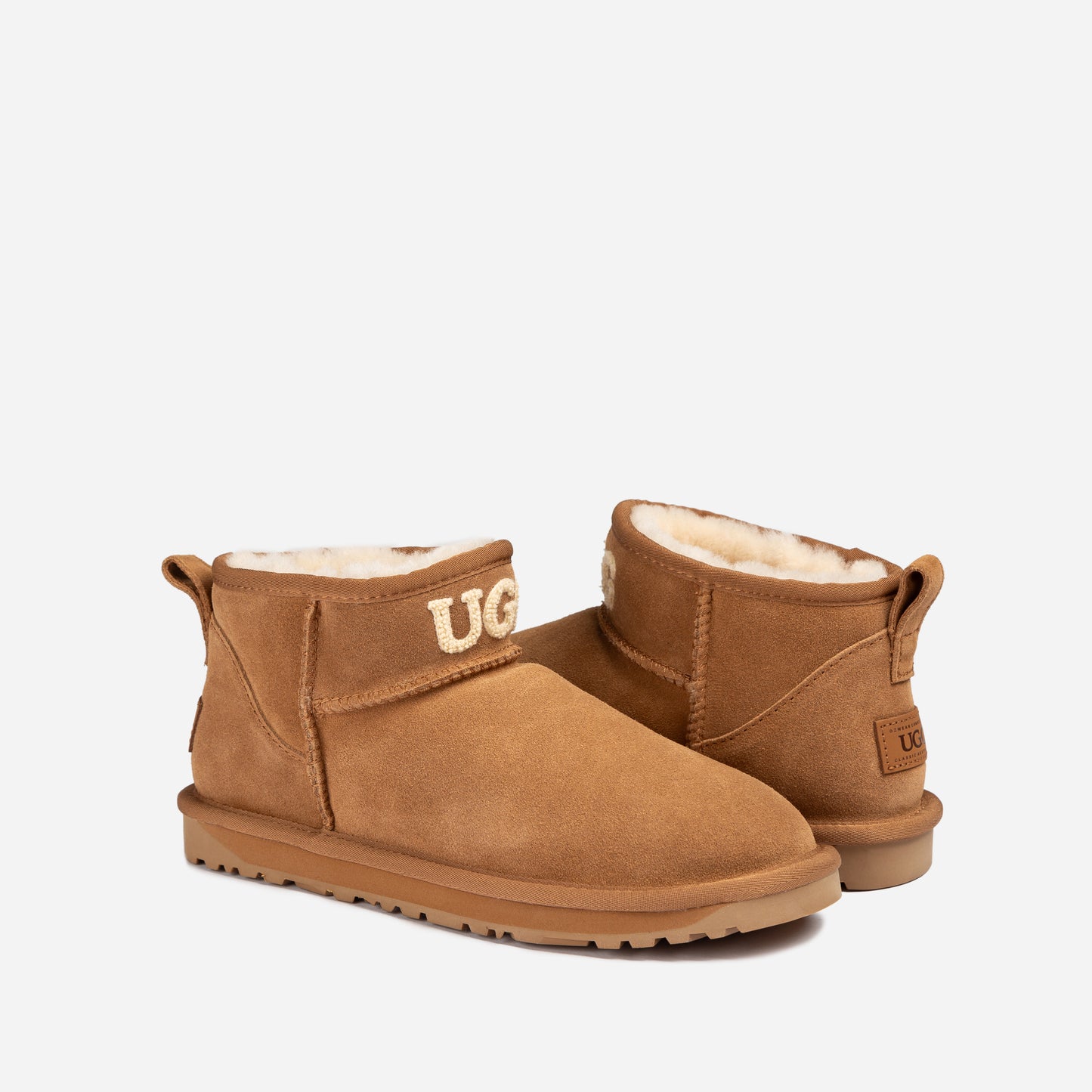 OZWEAR UGG Classic Knit Logo Ultra Mini Boots