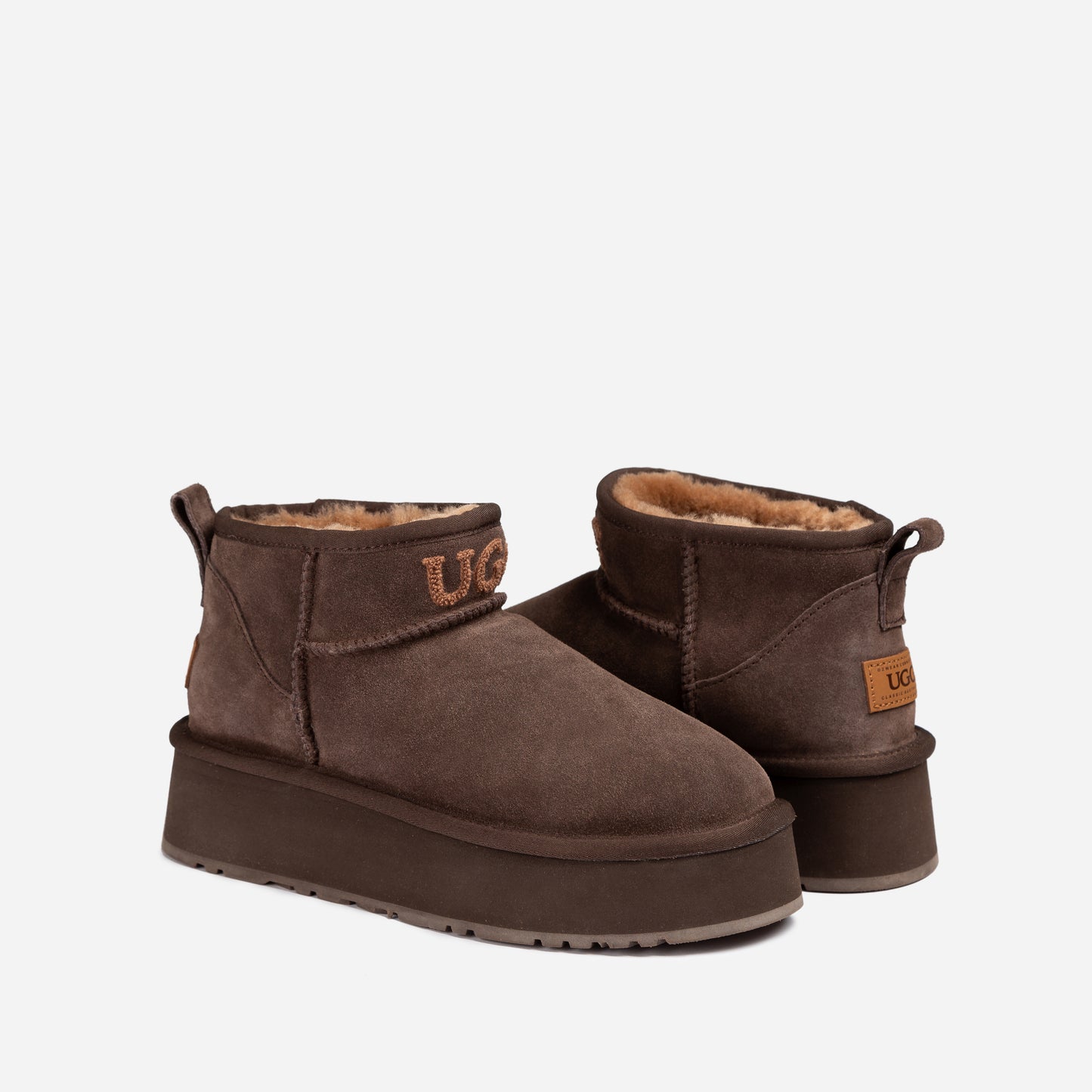 OZWEAR OB658PL Classic Platform Knit Logo Ultra Mini Boots
