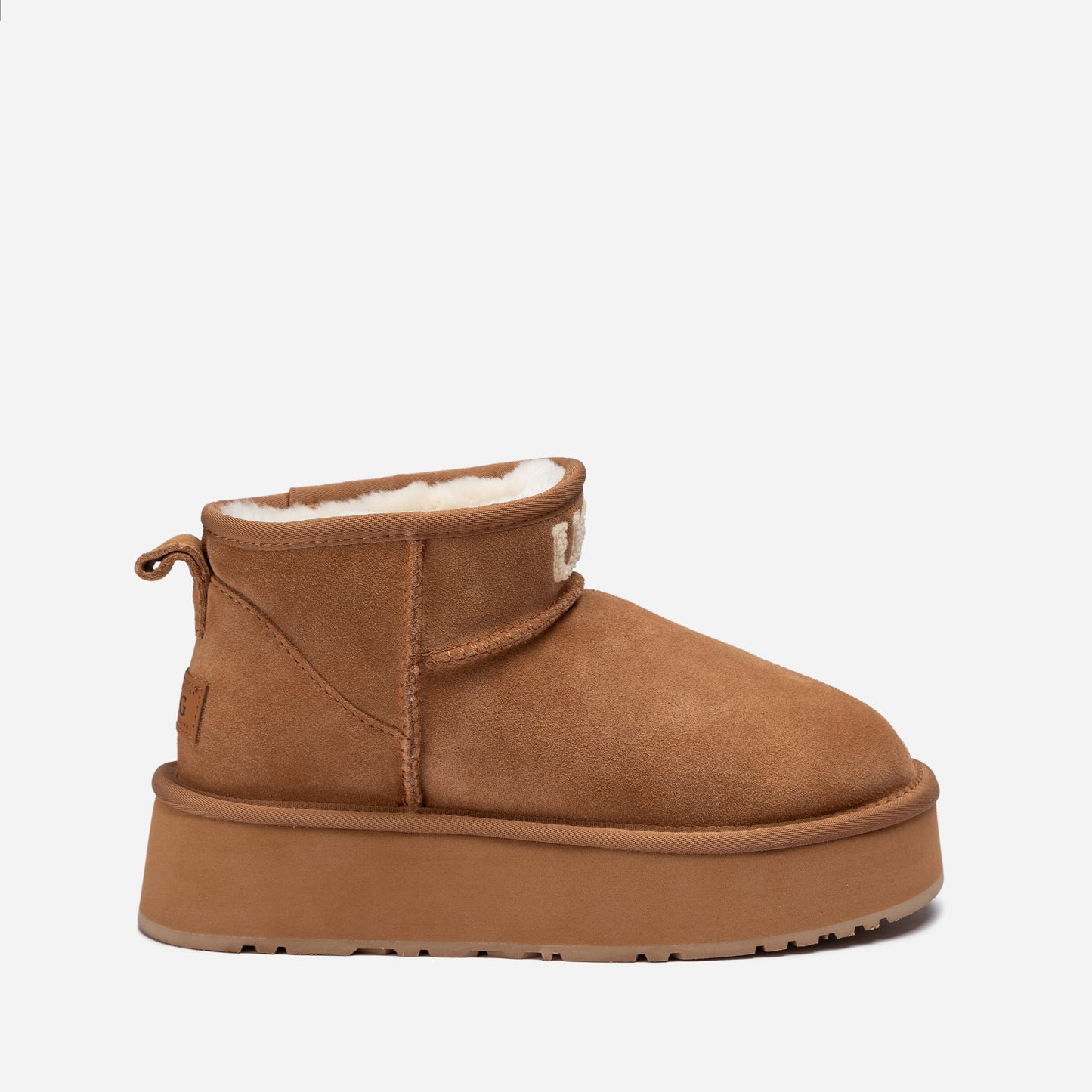 OZWEAR UGG Classic Platform Knit Logo Ultra Mini Boots