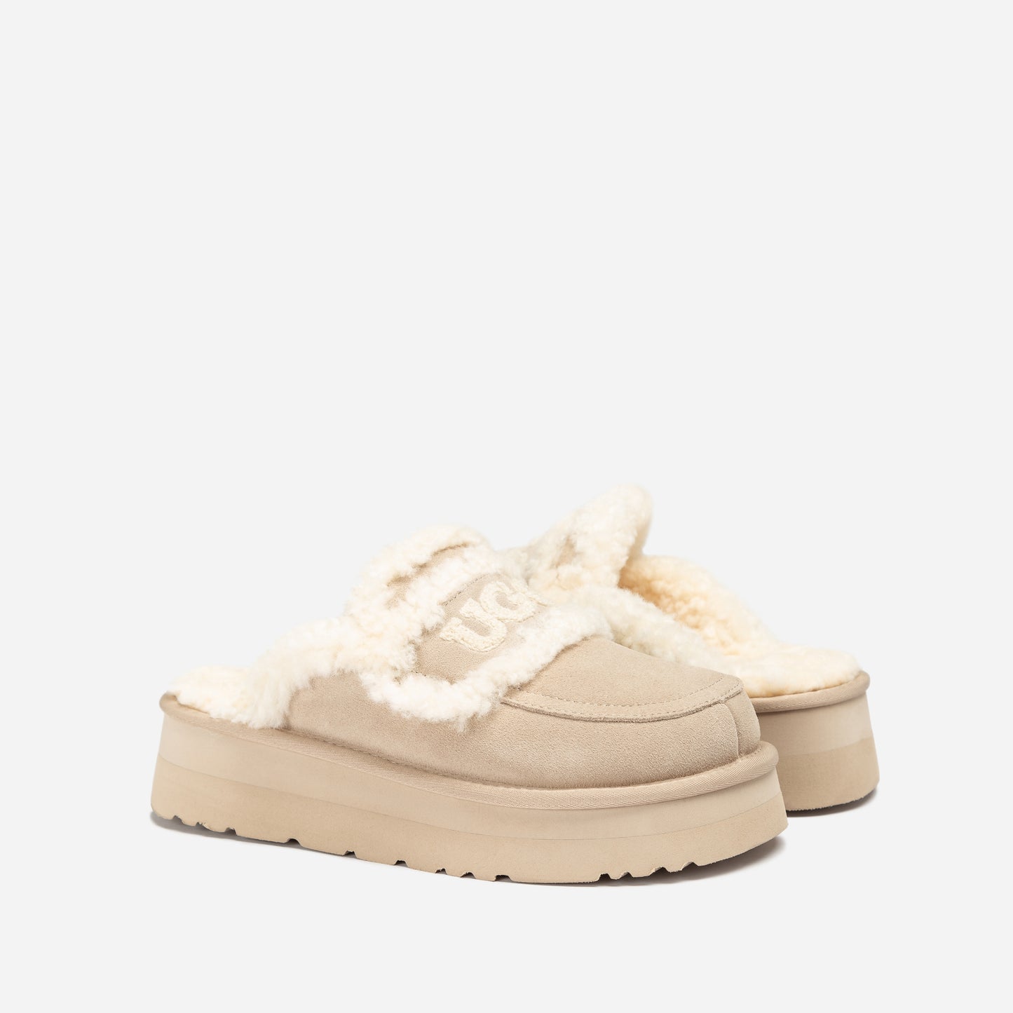 OZWEAR OB938P Violet Shearling Platform Slipper