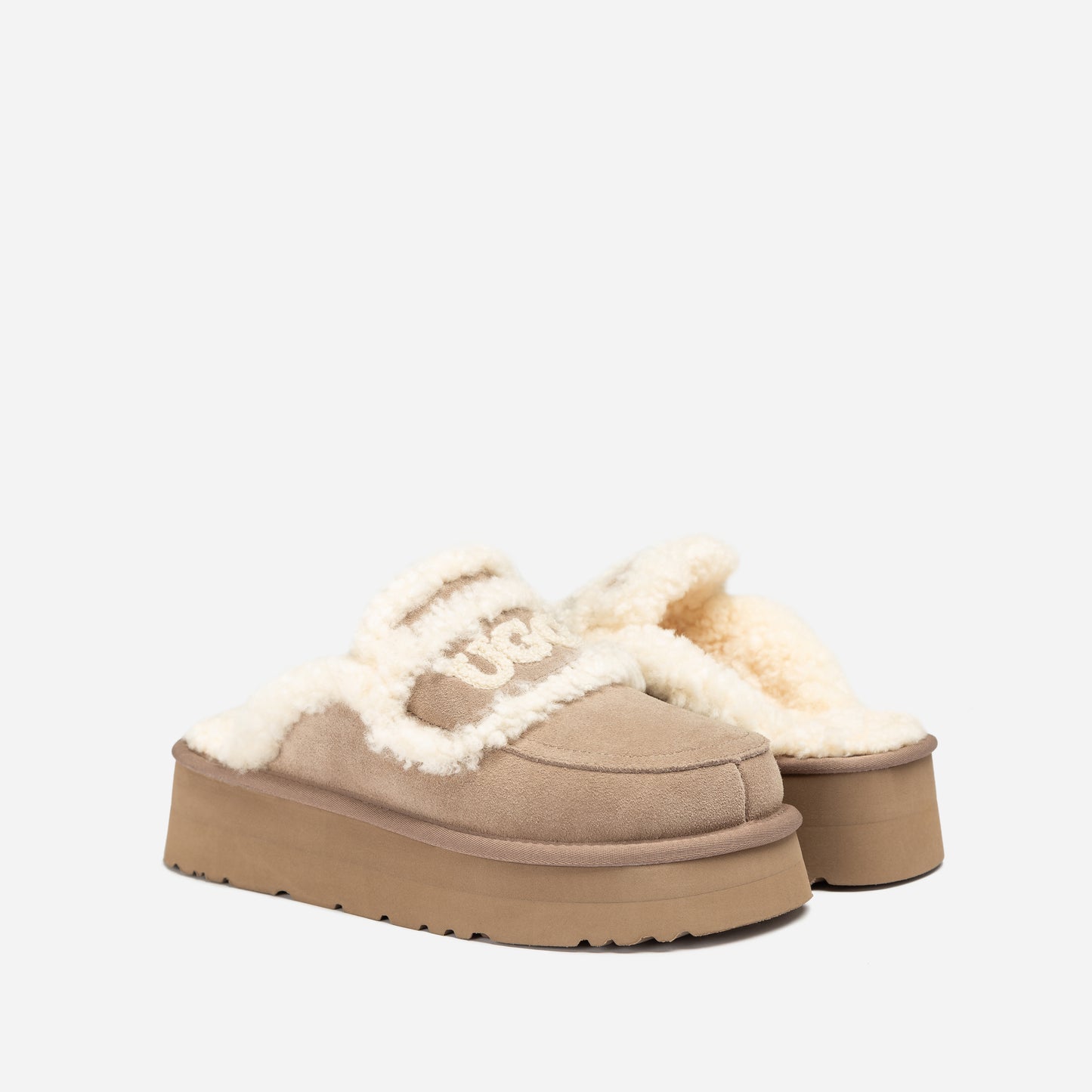 OZWEAR OB938P Violet Shearling Platform Slipper