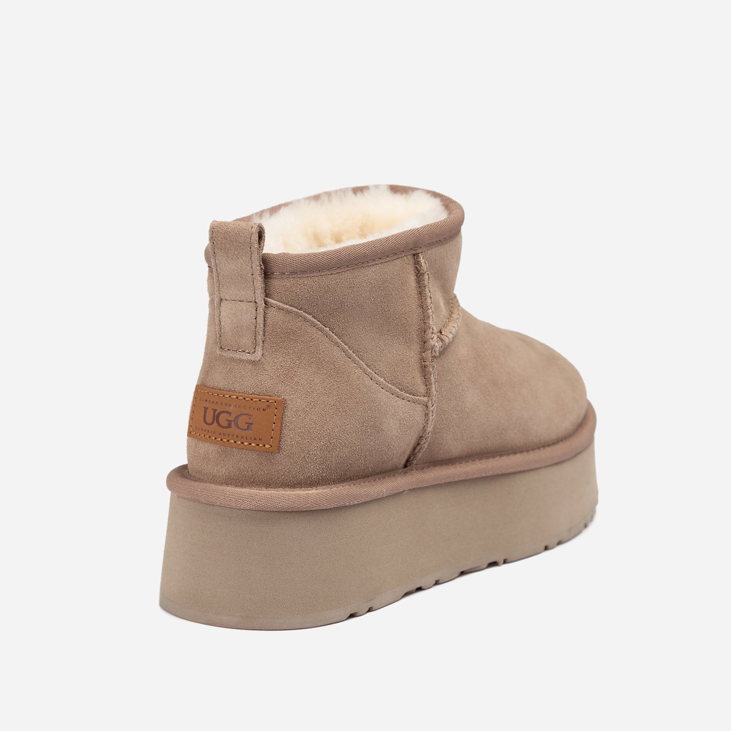 OZWEAR UGG Classic Platform Knit Logo Ultra Mini Boots