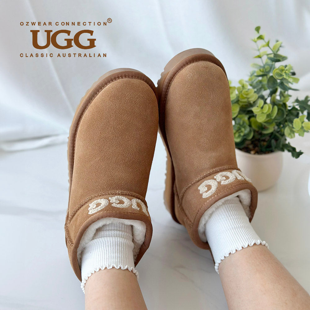 OZWEAR OB658L Classic Knit Logo Ultra Mini Boots