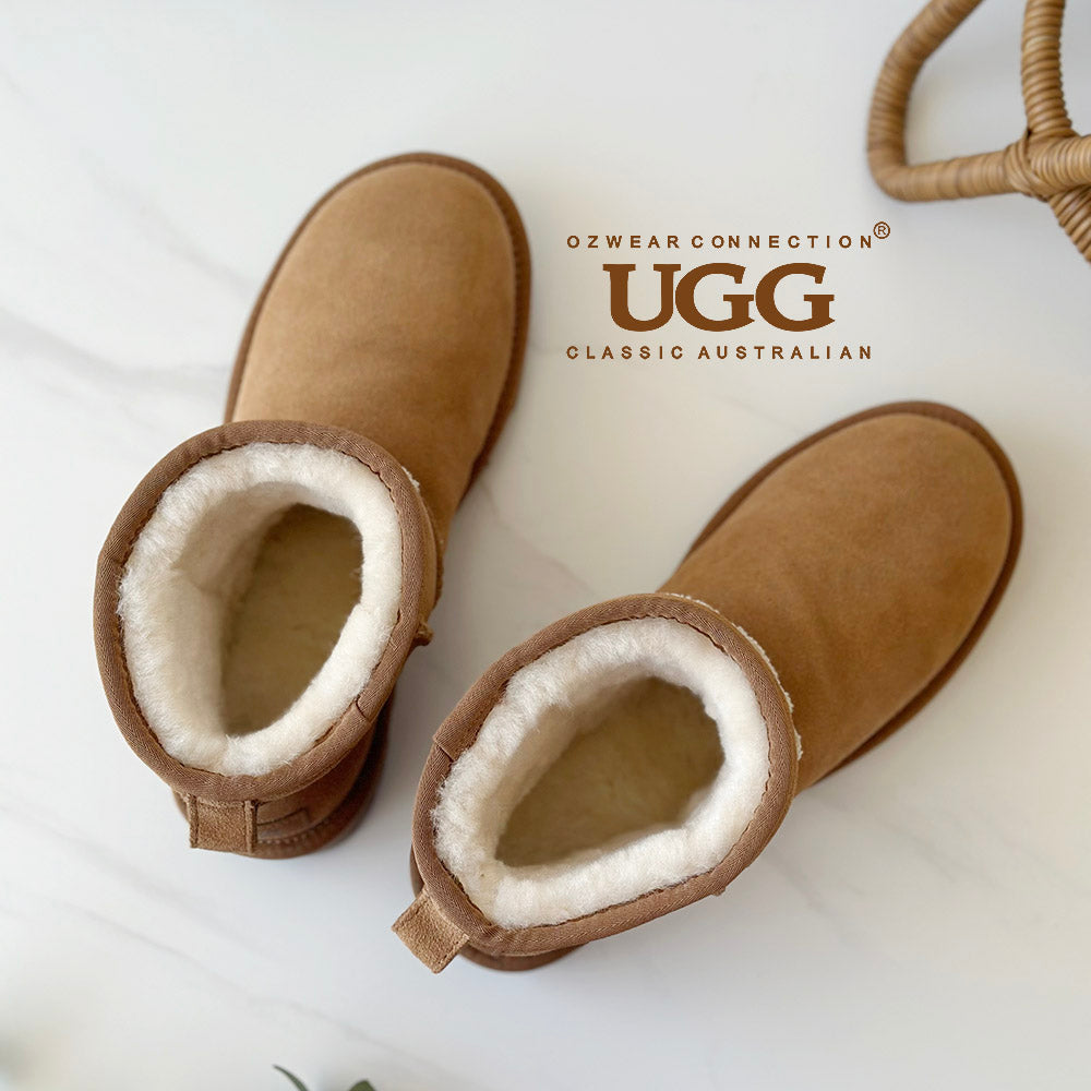 OZWEAR OB658L Classic Knit Logo Ultra Mini Boots