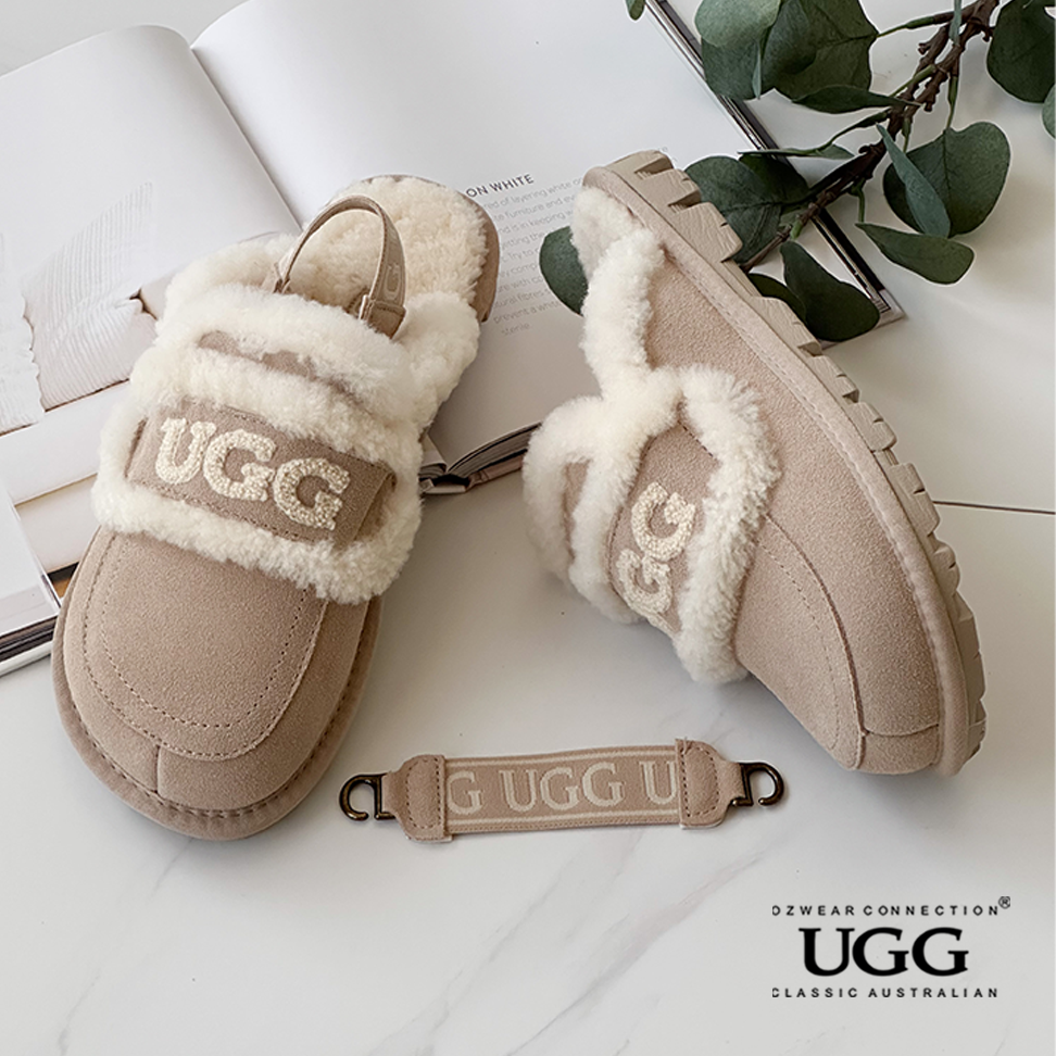OZWEAR OB938D Violet Shearling Slipper (Inc Detachable strap)