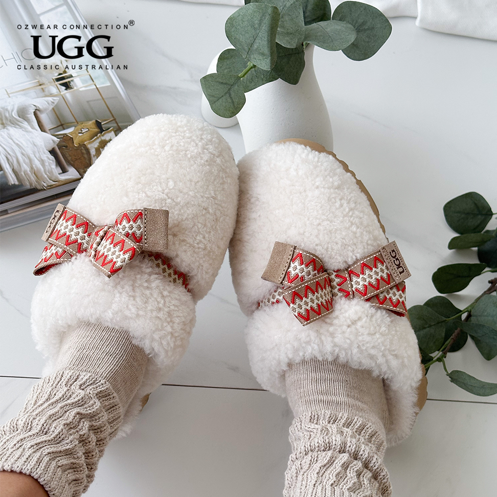 OZWEAR OB955 Cemila Shearling Platform Slipper