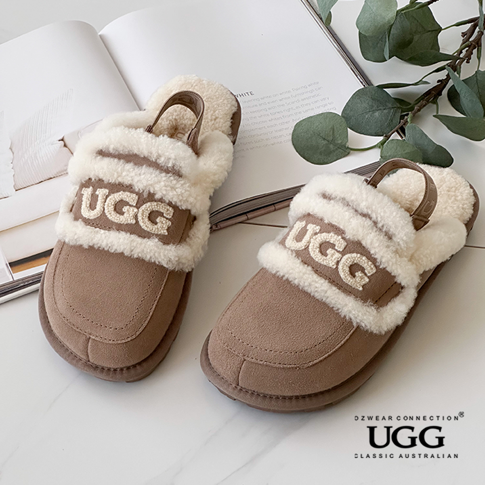 OZWEAR OB938D Violet Shearling Slipper (Inc Detachable strap)