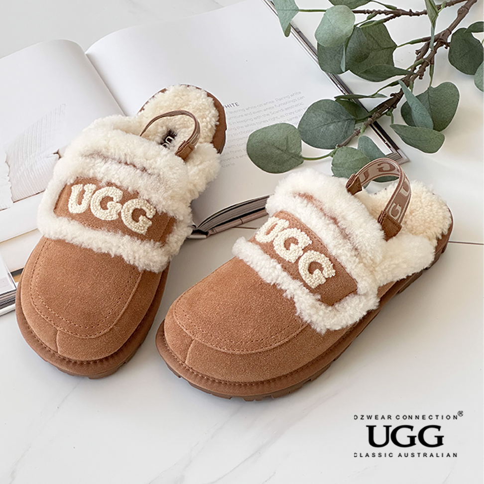 OZWEAR OB938D Violet Shearling Slipper (Inc Detachable strap)