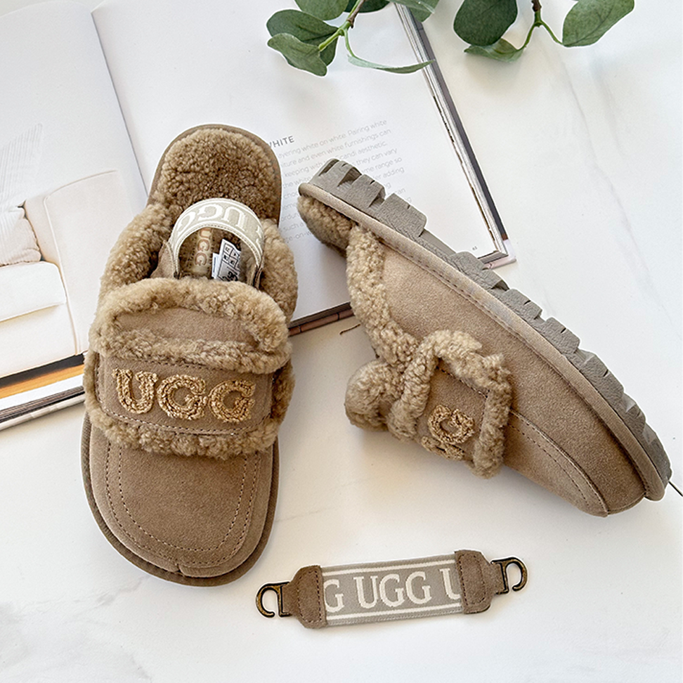 OZWEAR OB938D Violet Shearling Slipper (Inc Detachable strap)