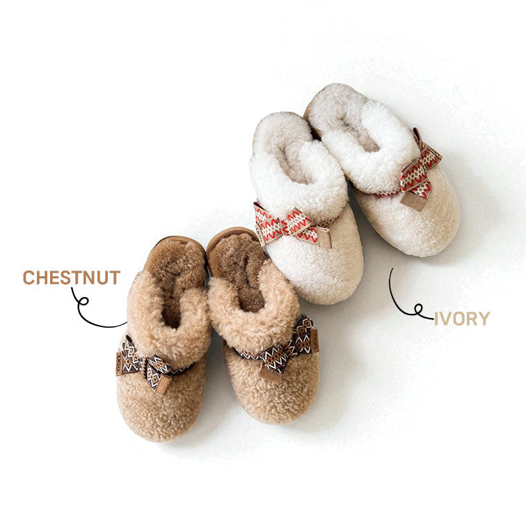 OZWEAR OB955 Cemila Shearling Platform Slipper
